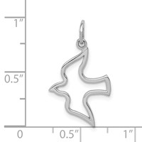 14K White Gold Cut-out Dove Charm view 4