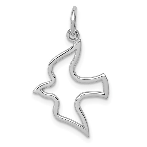 14K White Gold Cut-out Dove Charm