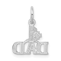 14K White Gold #1 Dad Charm view 3