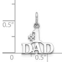14K White Gold #1 Dad Charm view 4