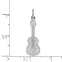 14K White Gold Acoustic Guitar Charm view 4