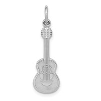 14K White Gold Acoustic Guitar Charm view 1