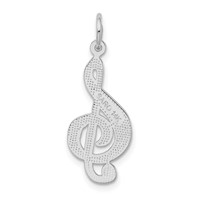 14K White Gold Treble Clef Charm view 3