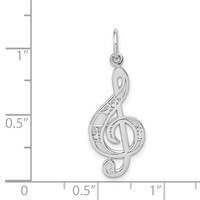 14K White Gold Treble Clef Charm view 4