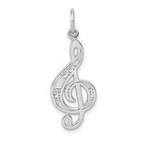 14K White Gold Treble Clef Charm view 1