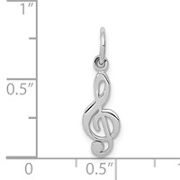 14K White Gold Treble Clef Charm view 4