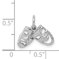 14K White Gold Comedy Tragedy 2-Piece Charm view 3