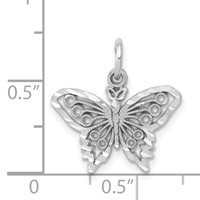 14K White Gold Butterfly Charm view 3