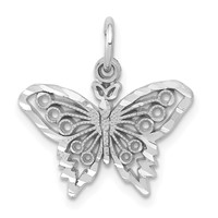 14K White Gold Butterfly Charm view 1