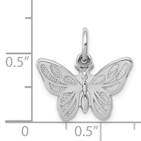 14K White Gold Butterfly Charm view 4