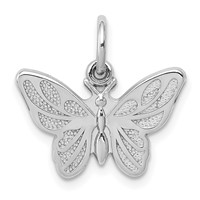 14K White Gold Butterfly Charm view 1