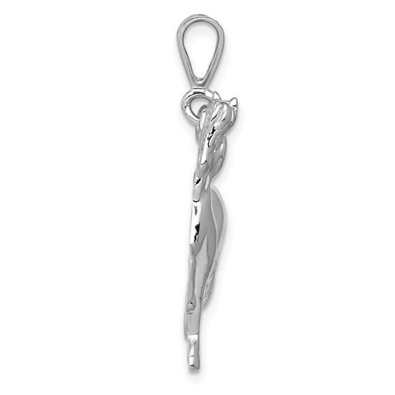 14k White Gold Polished Horse Charm