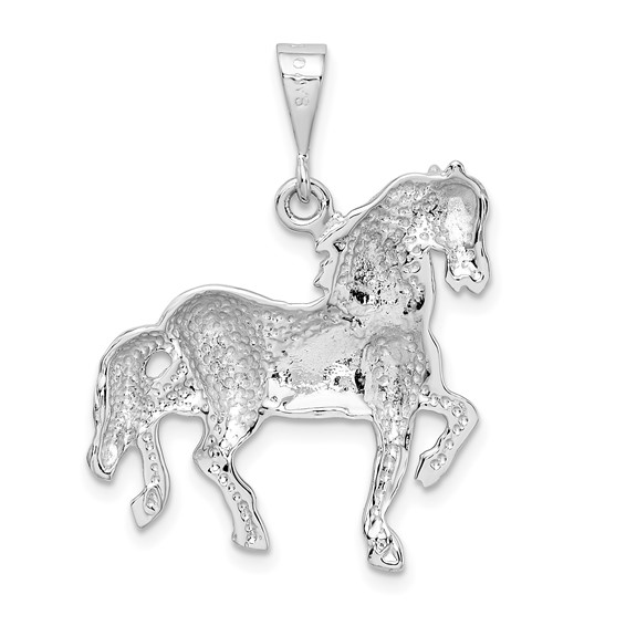 14k White Gold Polished Horse Charm