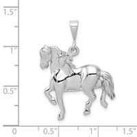 14K White Gold Polished Horse Charm view 4