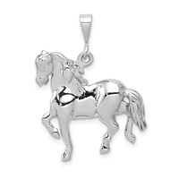 14K White Gold Polished Horse Charm view 1