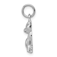 14K White Gold Cat Charm view 2