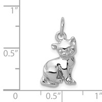 14K White Gold Cat Charm view 3