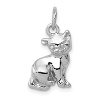 14K White Gold Cat Charm view 1