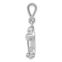 14K White Gold Bulldog Pendant view 2