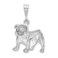14K White Gold Bulldog Pendant view 3