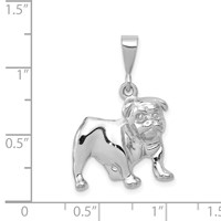 14K White Gold Bulldog Pendant view 4