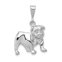 14K White Gold Bulldog Pendant view 1
