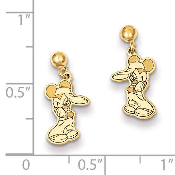 14k Disney Mickey Dangle Post Earrings