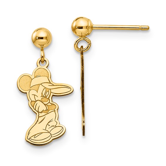 14k Disney Mickey Dangle Post Earrings