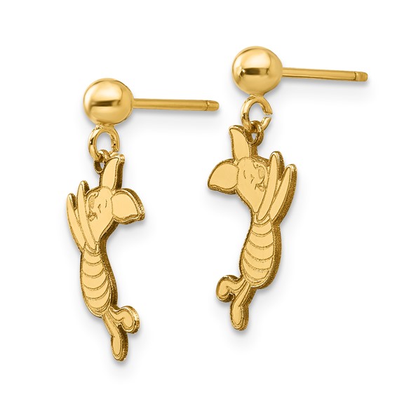 14k Disney Piglet Dangle Post Earrings