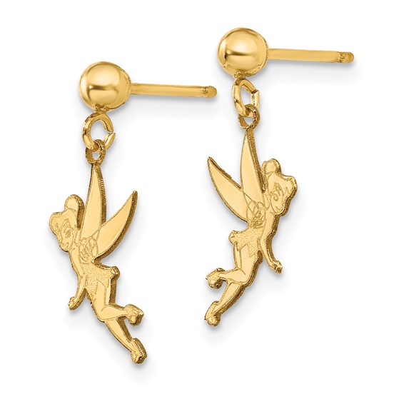 14k Disney Tinker Bell Dangle Post Earrings