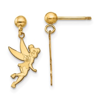 14k Disney Tinker Bell Dangle Post Earrings