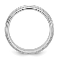 10K White Gold 5mm Double Milgrain Comfort Fit Wedding Band view 2