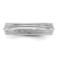 10K White Gold 5mm Double Milgrain Comfort Fit Wedding Band view 3