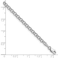14K White Gold 3.5mm Solid Double Link Charm Bracelet - 7in view 3