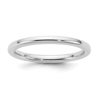14K 2mm White Gold European Comfort Fit Band view 1
