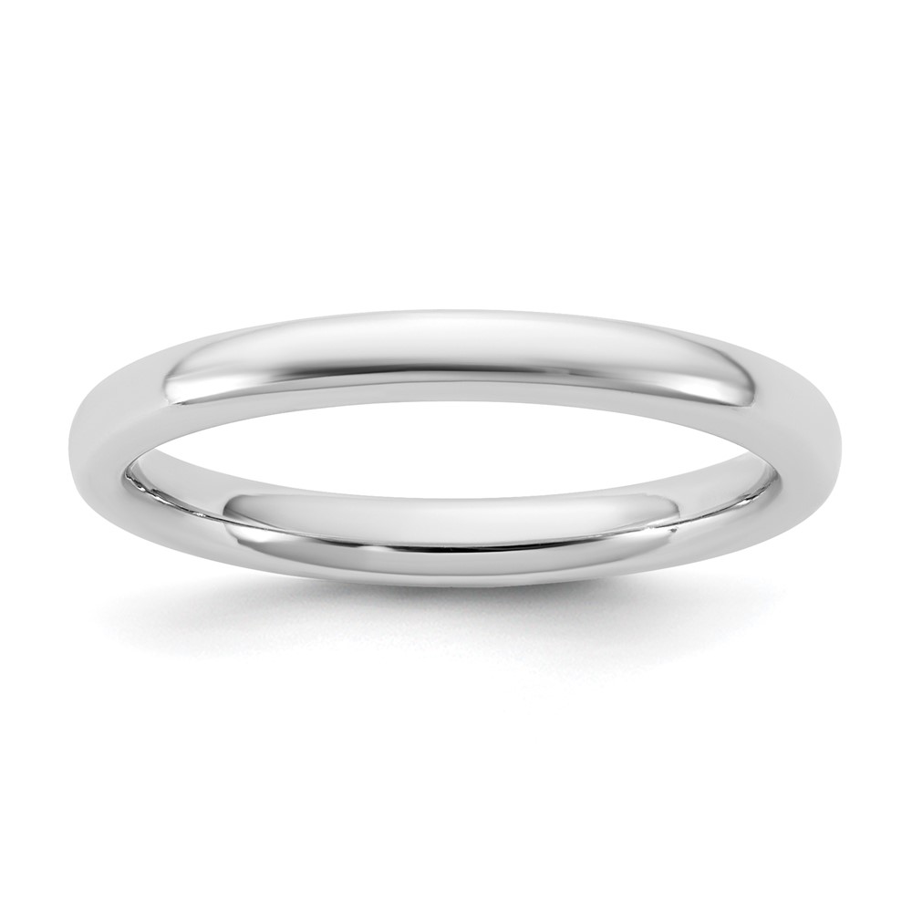 14K 2.5mm White Gold European Comfort Fit Band