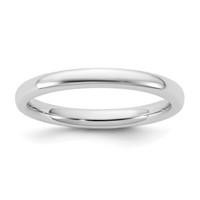 14K 2.5mm White Gold European Comfort Fit Band view 1
