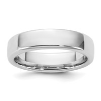 14K 5mm White Gold European Comfort Fit Band view 1