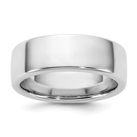 14K 7mm White Gold European Comfort Fit Band view 1