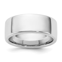 14K 8mm White Gold European Comfort Fit Band view 1