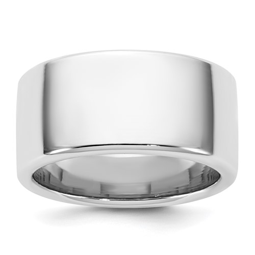 14K 10mm White Gold European Comfort Fit Band, Size 5