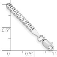 14K White Gold 2.9mm Flat Beveled Curb Bracelet with Lobster Clasp - 7in view 2