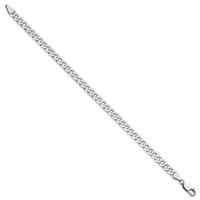 14K White Gold 4.75mm Flat Beveled Curb Bracelet with Lobster Clasp, 7" view 2