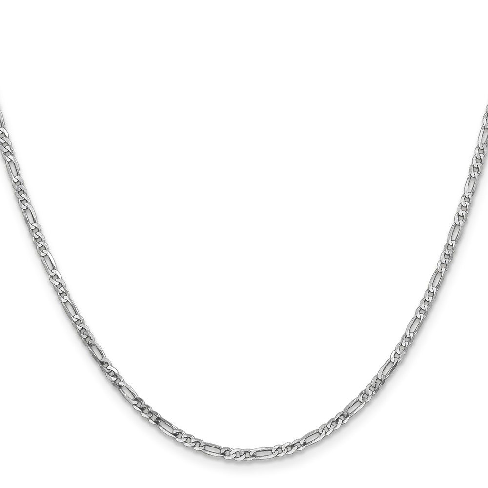 14K White Gold 24 inch 2.25mm Flat Figaro with Lobster Clasp Chain (WFIG060-24)