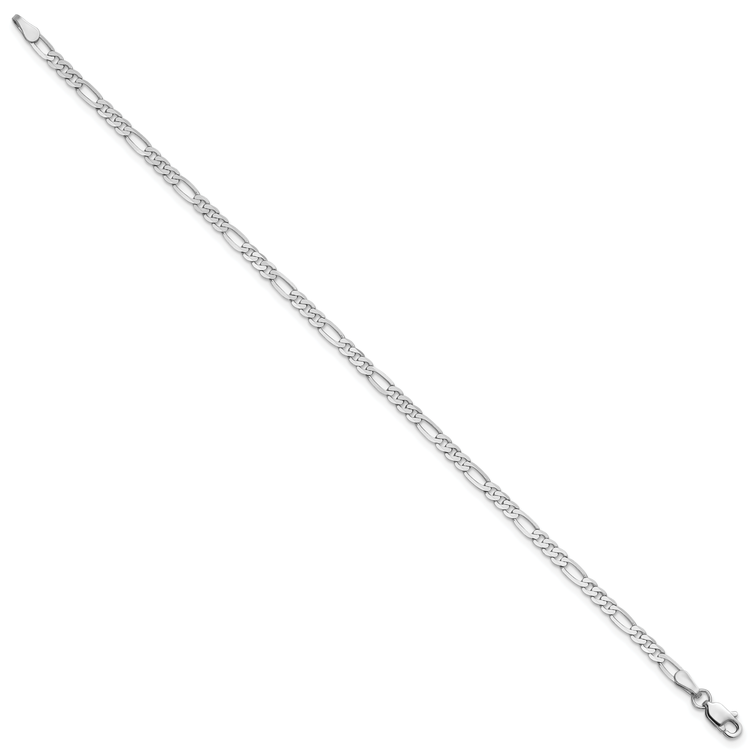 14K Gold 9 Zoll 2,75 mm flacher Figaro mit Hummerverschluss Fußkettchen WFIG070 - Bild 2 von 5