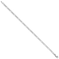 14K White Gold 2.75mm Flat Figaro Anklet with Lobster Clasp, 9" view 2