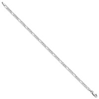 14K White Gold 3mm Flat Figaro Bracelet with Lobster Clasp - 7in view 2