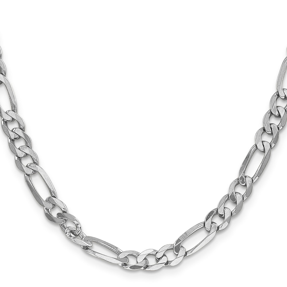 14K White Gold 20 inch 6mm Flat Figaro with Lobster Clasp Chain (WFIG160-20)