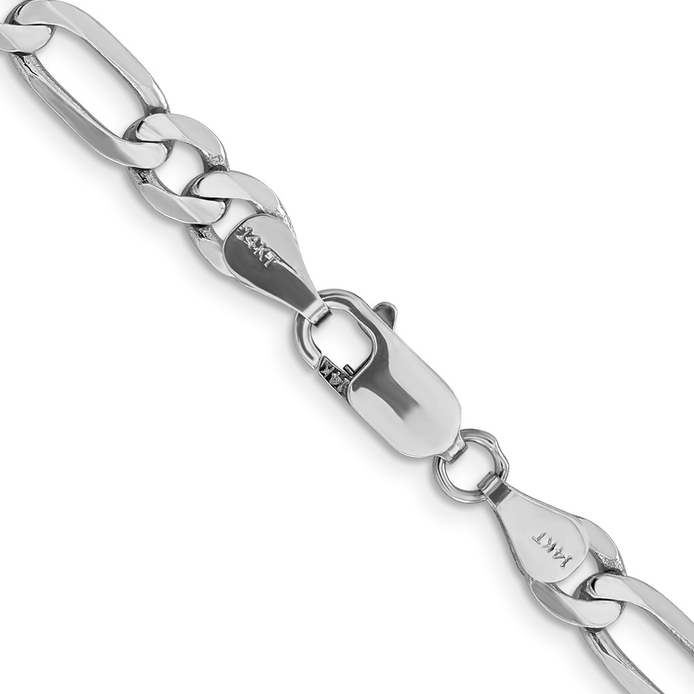14K White Gold 20 inch 6mm Flat Figaro with Lobster Clasp Chain (WFIG160-20)