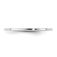 10K 1mm White Gold Standard Flat Comfort Fit Band view 3